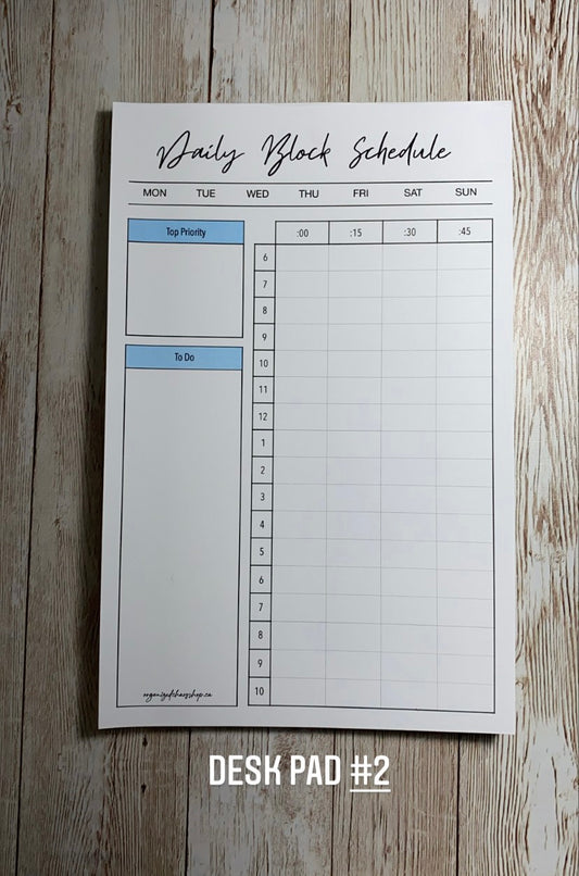 Daily Schedule Desk Pad #2