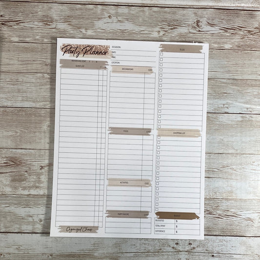 Party Planning Desk Pad